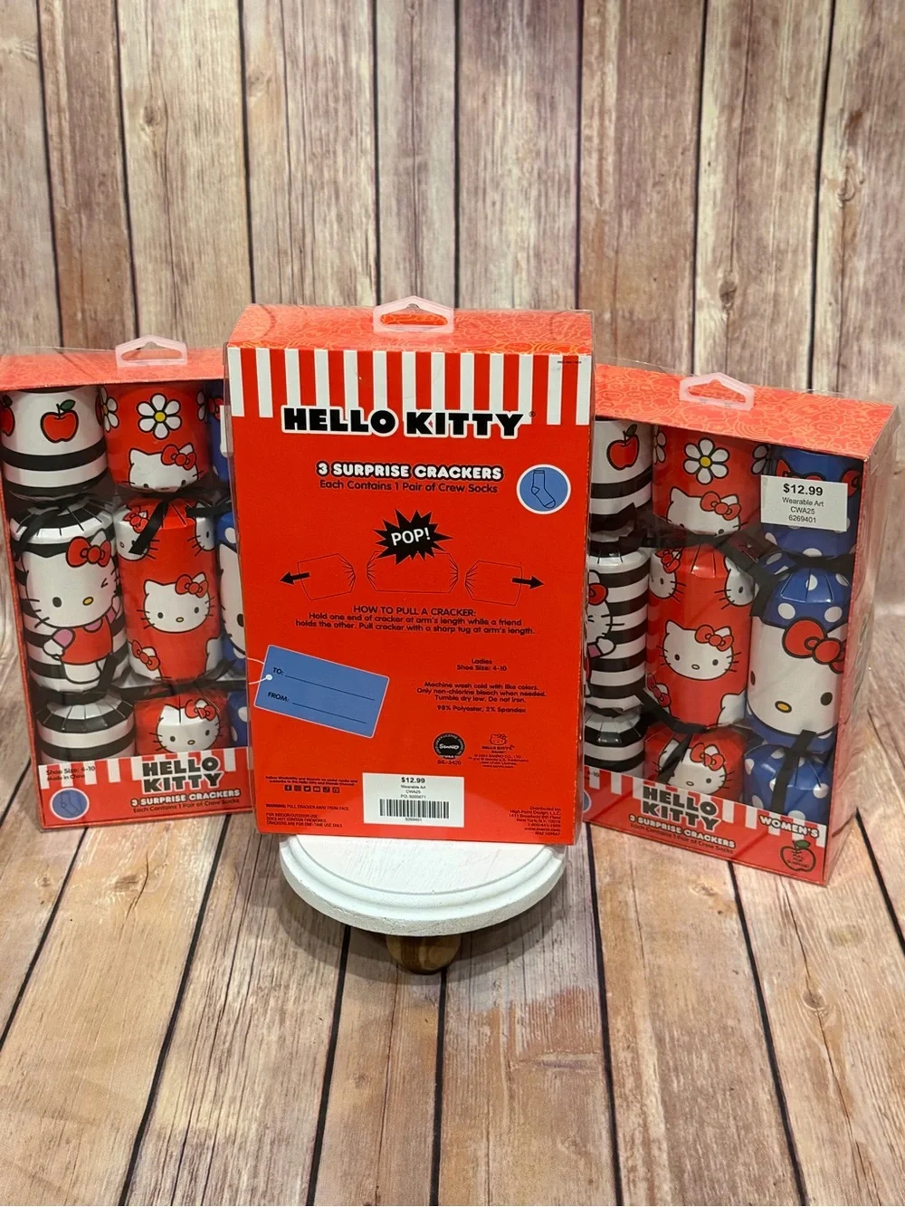 ✨NWT✨ Hello Kitty - 3 Boxes Surprise Crackers w/ Women's Socks